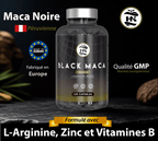 HN - Healthy Nutrition Maca Negra Andina con L-Arginina y Zinc – Suplemento con Vitaminas B6 y B12 – 120 Cápsulas Vegetales