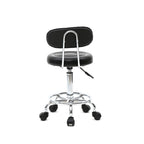 Taburete de salón redondo con ruedas y respaldo, taburete giratorio de salón de altura ajustable con ruedas y asiento suave para spa, salón de dibujo, tatuaje