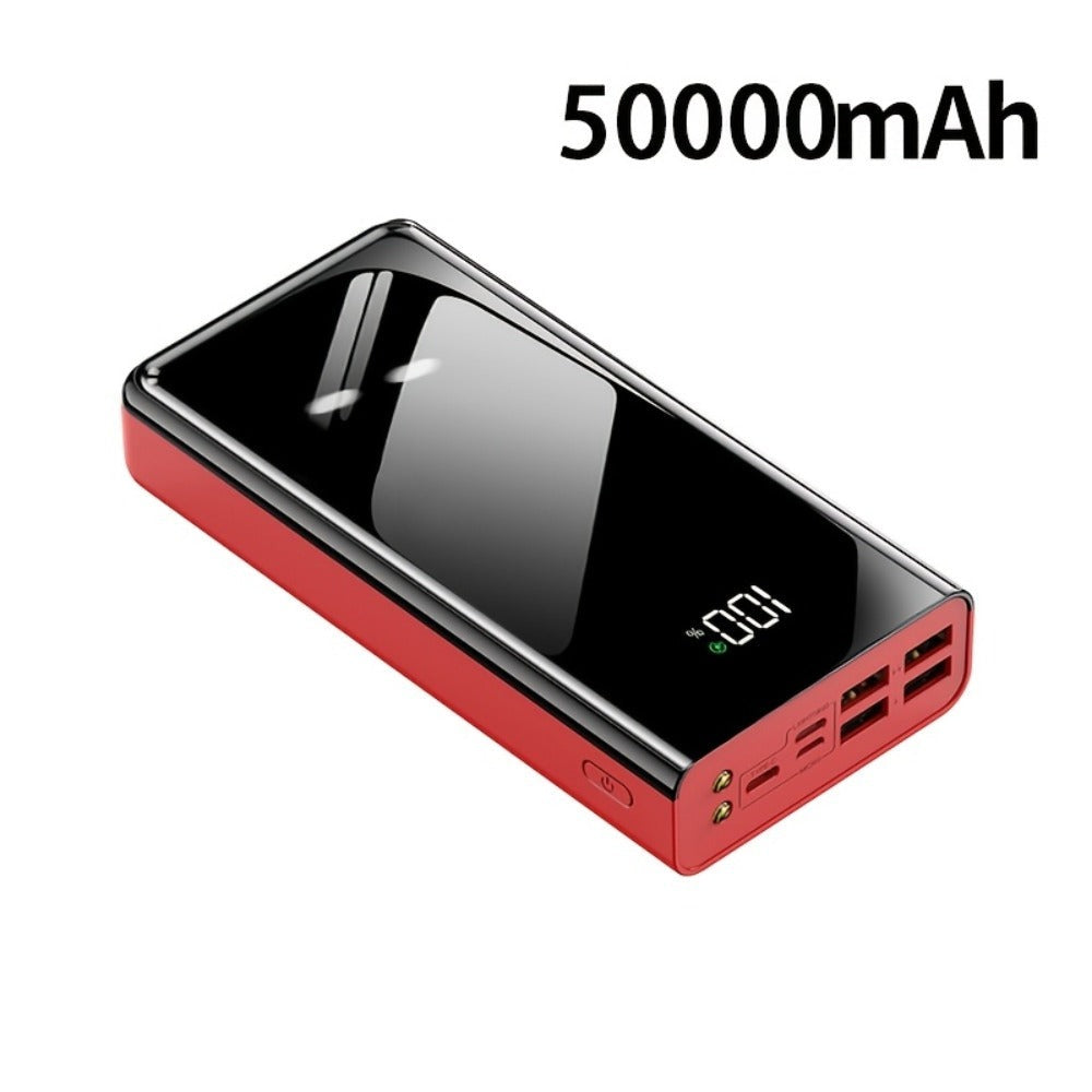 Batería Externa Portátil de Gran Capacidad de 50000mAh con Carga Súper Rápida, con Pantalla LED Digital/Doble Iluminación, 4 Interfaz USB, Tipo-C/Micro, Puede Cargar Múltiples Dispositivos al Mismo Tiempo, Paquete de Batería de Respaldo de Energía de Emer