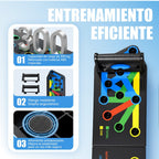 Tabla de flexiones multifuncional plegable，Entrenador de flexiones multifuncional plegable y portátil con asas antideslizantes y 2 bandas de resistencia. Diseño antideslizante, desmontable y fácil de guardar.barra de empuje para gimnasio en casa, manija d