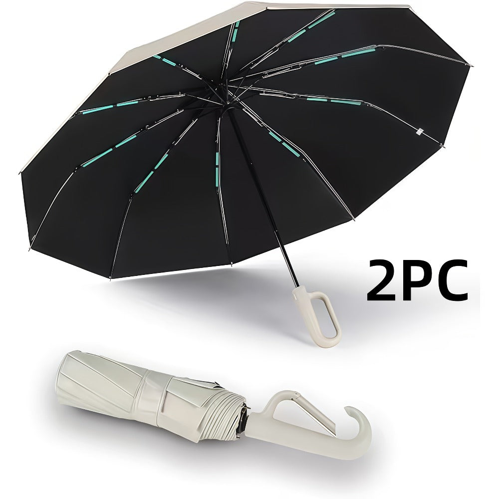 1 y 2 Especificaciones Opcionales, Paraguas Plegable con Hebilla Totalmente Automática, y Protección Solar, Adecuado Tanto para Hombres Como para Mujeres, Paraguas de Viaje, Con un Diámetro de 106cm/41.2 pulgadas Cuando Está Abierto, Robusto y Duradero, P