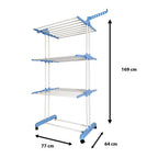 Tendedero Ropa Plegable Vertical XXL Nyana Home Ruedas Pivotantes 360º Multifuncional 4 Niveles y Alas Plegables Hasta 20 Metros de Secado Secadora de Ropa Tendedero de Ropa Tendal Exteriores Interiores Alas Laterales Plegables