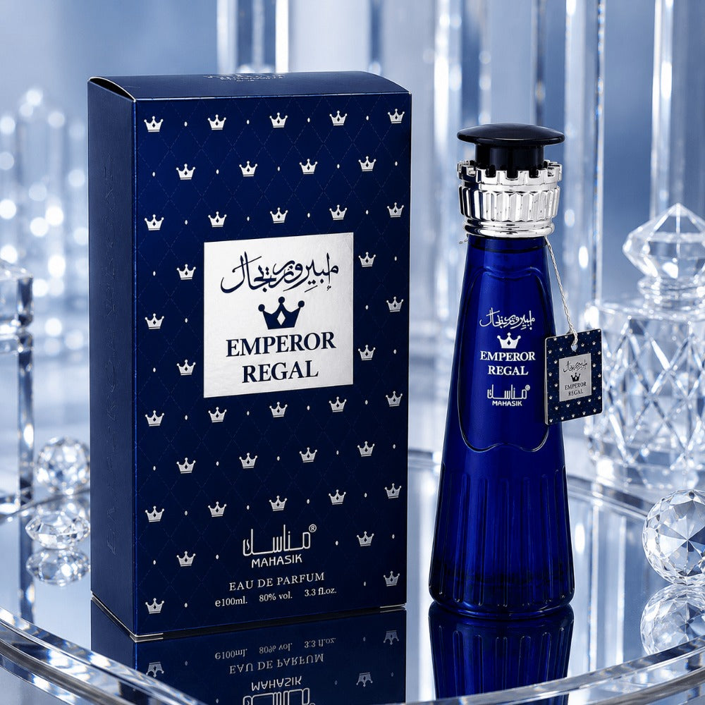 Perfume Árabe Emperor Regal 100ml Eau de Parfum para Hombre | Fragancia Premium de Larga Duración con Notas Frutales, Amaderadas y Almizcladas | Aroma Elegante, Sofisticado y Exclusivo