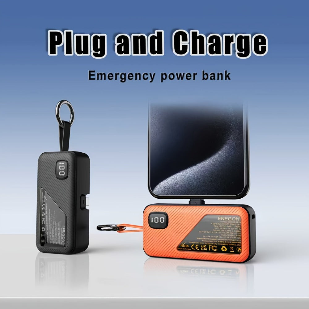 Pack de 2 Power Bank Mini 5000mAh, Cargador Portátil Ultracompacto con Puerto USB-C Plegable y Carga Súper Rápida de 12W, Batería Externa de Doble Salida USB-C para iPhone 17/16/15 Pro Max, Samsung, iPad,  - Regalo de Viaje Perfecto y Kit de Respaldo de E