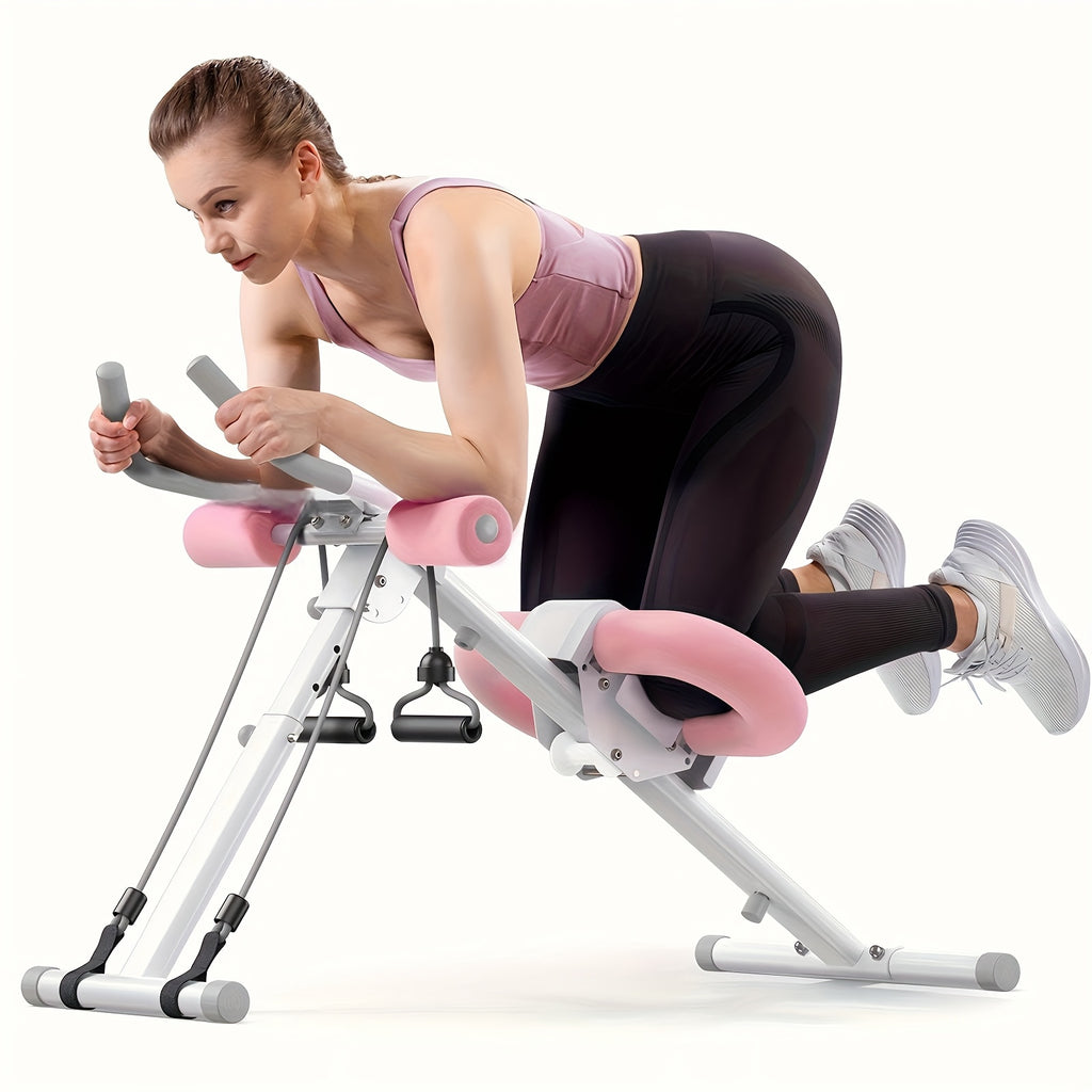 Máquina de entrenamiento abdominal, equipo para ejercicios de core, entrenador ajustable para uso en gimnasio en casa, entrenador de abdominales plegable, máquina de ejercicio que apunta a abdominales, brazos, piernas y glúteos, entrenador de core y abdom