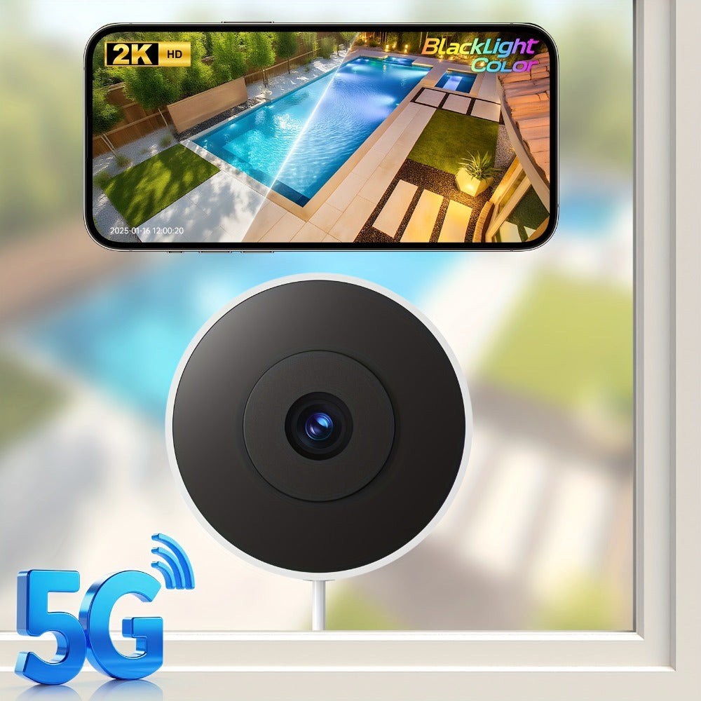Cámara Interior 2K con IA | Cámara de Seguridad Inteligente de 360 Grados con Tecnología de Luz Negra, Cámara para Mascotas Perro Gato, Monitor de Bebé con Audio y Video, Audio Bidireccional con Altavoz, Seguimiento de Movimiento, Visión Nocturna IR, Cáma