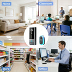 Timbre sin varillas para seguridad del hogar, cámara de seguridad con visión nocturna, 960P HD, detección de movimiento PIR, batería recargable de 2600mAh - Fácil de montar y controlado por aplicación, cámara de seguridad inalámbrica para el hogar, timbre