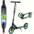 Patinete plegable, patinete de pisar, patinete urbano, patinete para adolescentes y adultos, con freno de mano y manillar ajustable, ruedas grandes y resistentes de PU, gran regalo y juguete