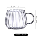 Almacén local, juego de 4/6 tazas de vidrio de borosilicato con asas en forma de calabaza, aptas para té, café, desayuno de avena, leche, zumo, bebidas frías, etc. Ligeras y duraderas, resistentes al frío y al calor.