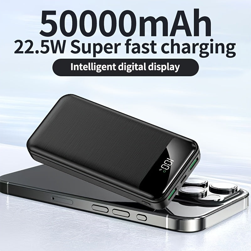Batería externa | Batería portátil de gran capacidad 50000mAh con carga rápida PD22.5W, doble puerto USB de salida/pantalla LED de energía