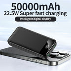 Batería externa | Batería portátil de gran capacidad 50000mAh con carga rápida PD22.5W, doble puerto USB de salida/pantalla LED de energía
