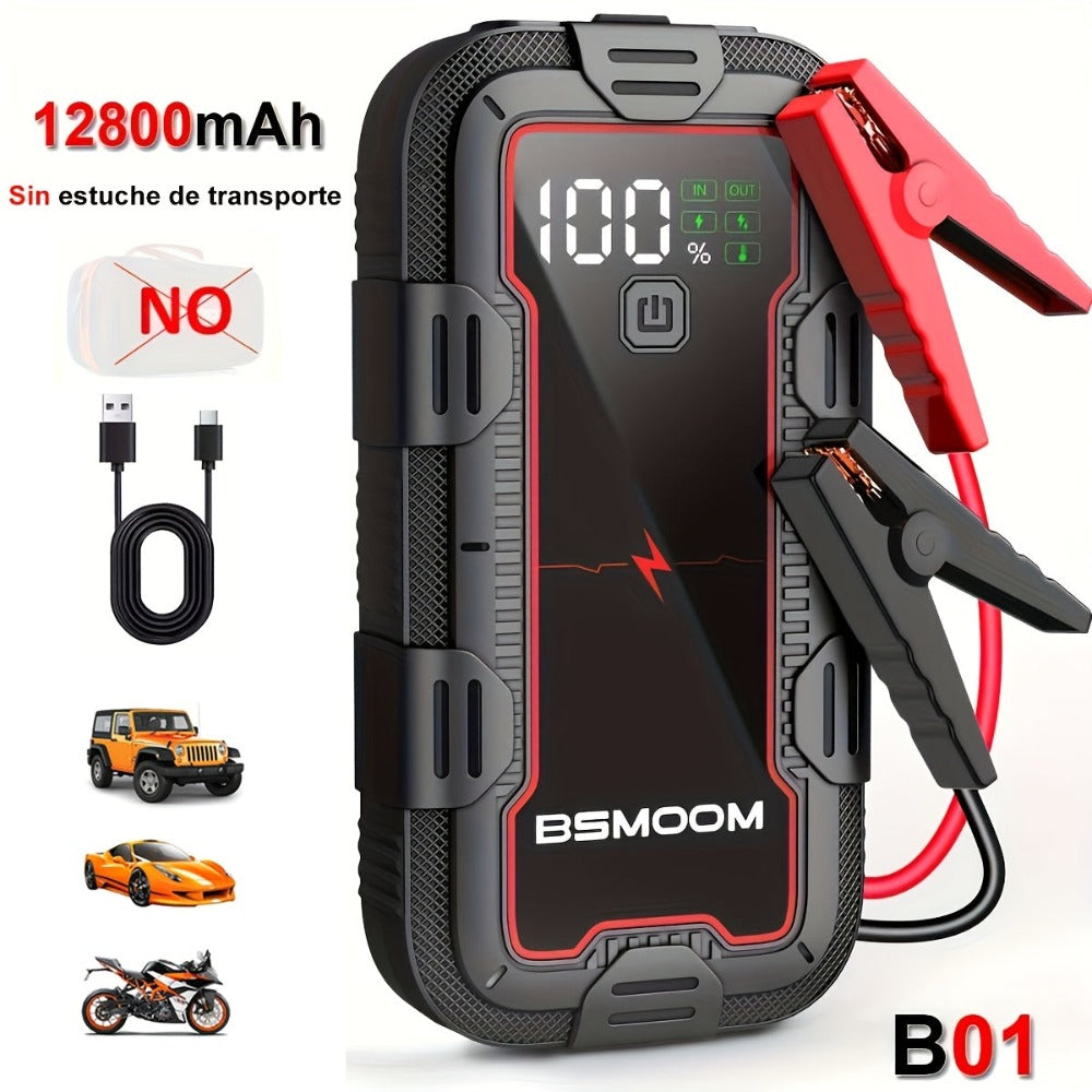 Arrancador de Coche 12V 8000A Pico, Batería Externas Auto, Caja de Arranque con Pantalla LCD y Luz LED (Compatible con Motores de Gasolina hasta 10.0L o Diésel)