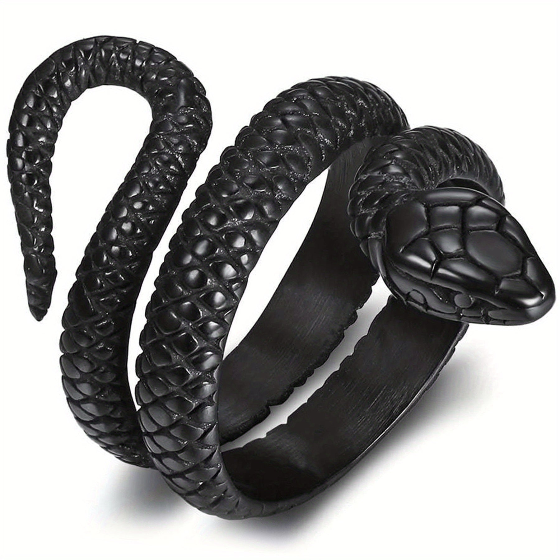 Anillo para Hombres JewelryWe, Anilla de Serpiente en Acero Inoxidable con Doble Fila y Apertura Retro Dorado Plateoideal Accesorio Masculino Joyería Destacada Diseño Vintage Pulido Duradera Unisex Para Amantes del Estilo Caballeros Elegant
