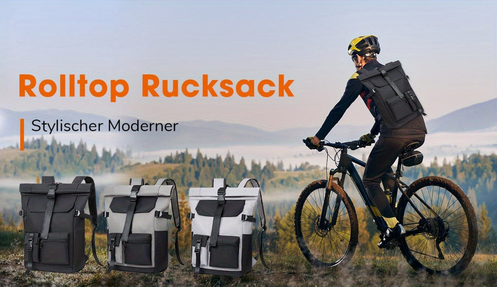 Mochila de Viaje Moderna de 20L/26L para Hombres, Mujeres, Estudiantes, Mochila Escolar Ligera con Tapa Enrollable, con Cremallera Antirrobo, Mochila Ligera para Senderismo, Viajes y Deportes al Aire Libre