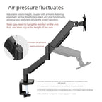 Soporte de brazo único para monitor de TV/computadora, diseño ergonómico, inclinación y rotación bidireccionales, altura ajustable, de acero, incluye 3 destornilladores portátiles.