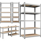 Estantería Multifuncional de 5 Capas | Estantería multifuncional de 5 pisos | adecuada para cocina, garaje, almacén o supermercado (1 o 2 unidades) | tamaño: 180x90x40 cm | convertible en mesa de trabajo | cubo de fibra de densidad media | muy adecuado pa