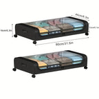 Caja de Almacenamiento Debajo de la Cama con Ruedas - Contenedor Organizador a Prueba de Polvo de Gran Capacidad, Adecuado para Edredones, Ropa, Juguetes y Diversos Artículos, con Ruedas para un Fácil Acceso, Asa Plegable para un Fácil Transporte, Solució
