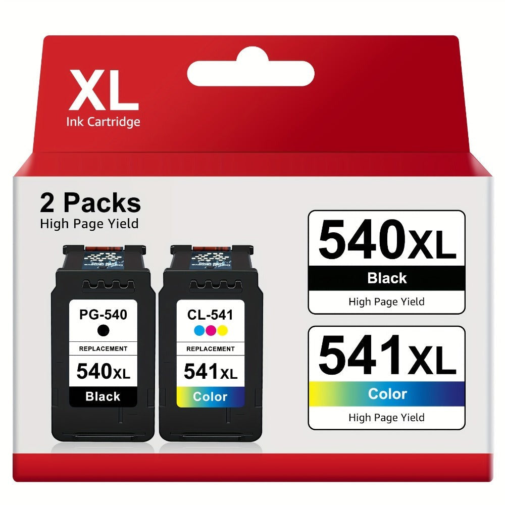 Paquete de 2 cartuchos de tinta de repuesto PG-540XL CL-541XL para Canon PIXMA TS5150 TS5151 MG3650 MG3650S MG3600, también se adapta a las impresoras MG4250 MG3350 MX475 MX530 - Negro y color