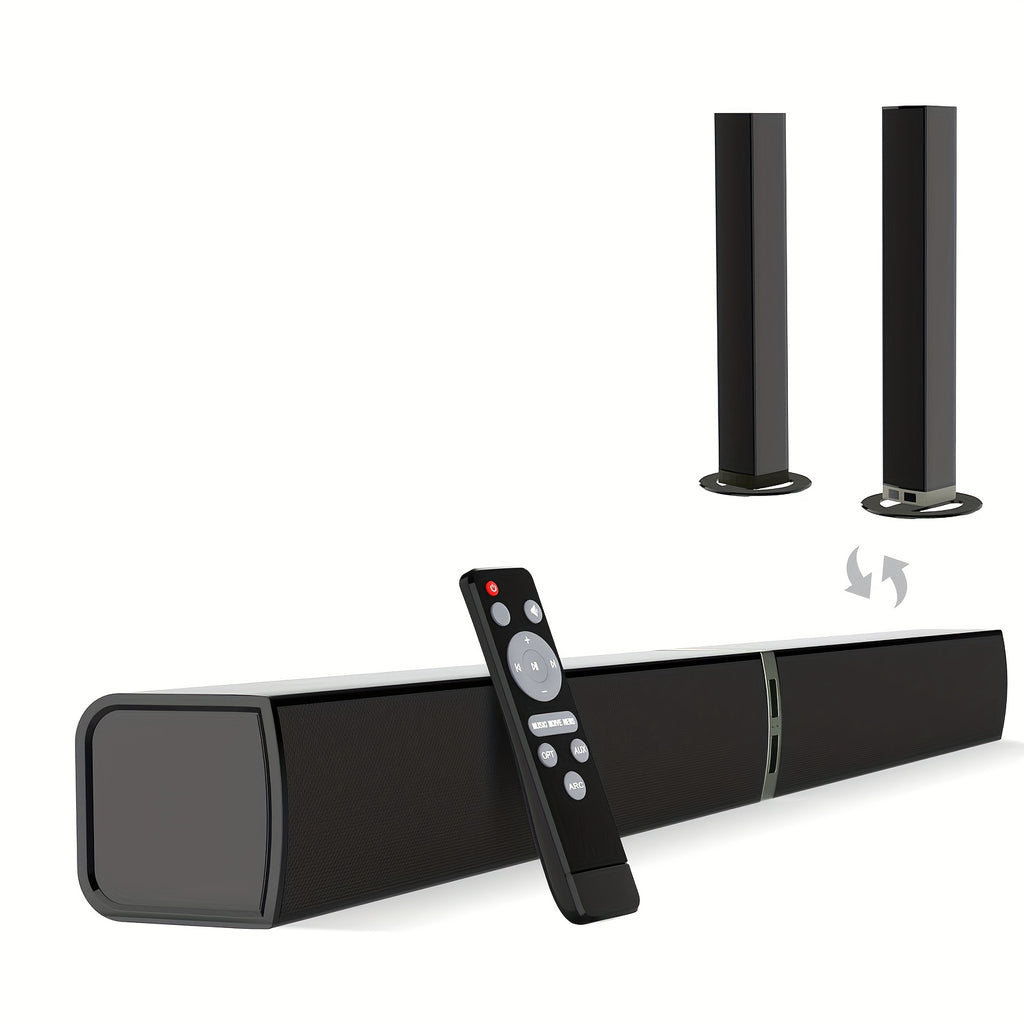 Barra de sonido con subwoofer, barra de sonido para Smart TV, barras de sonido inalámbricas 5.0, graves profundos, sistema de audio para TV con ARC/Opt/AUX para sonido de cine en casa mejorado, altavoz con control remoto por infrarrojos
