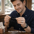 Muñequera de Cuero para Hombre, Brazalete Trenzado Negro con Cierre Magnético de Acero Inoxidable, Regalo para Hombres en el Día de San Valentín, Cumpleaños, 21Cm Adecuado para la Mayoría.