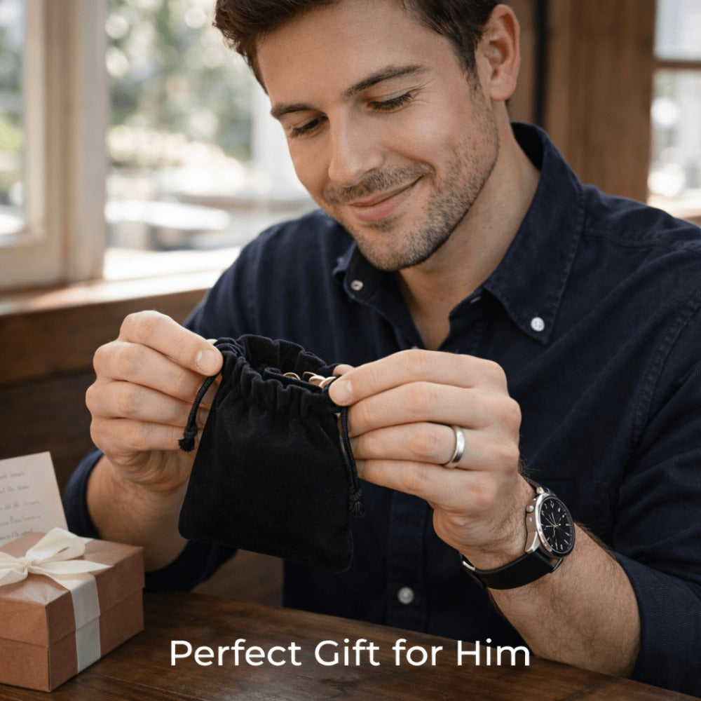 Muñequera de Cuero para Hombre, Brazalete Trenzado Negro con Cierre Magnético de Acero Inoxidable, Regalo para Hombres en el Día de San Valentín, Cumpleaños, 21Cm Adecuado para la Mayoría.