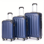 Juego de maletas familiares de tres piezas 20+24+28 pulgadas, equipaje de cabina de 20 pulgadas con ruedas universales, caja de almacenamiento para viajes de negocios, cartera ABS resistente y gran capacidad (ML-XL-set)