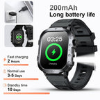 GWENLAND 2025 Smartwatch Estilo Deportivo - Pantalla de 2.2.54cm, Llamada Inalámbrica, Modos Multi-Deporte, Notificación de Mensajes, Foto Remota, Control de Música, Cuerpo de Aleación, Recargable por USB, Regalo Ideal para Entusiastas de la Aventura al A