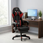 Silla de Juegos Furnishia con Reposapiés, Silla de Computadora Ajustable en Altura con Soporte Lumbar y Reposacabezas para Adultos, Silla de Oficina Giratoria 360 Grados para Oficina, Dormitorio, Estación de Trabajo Robusta