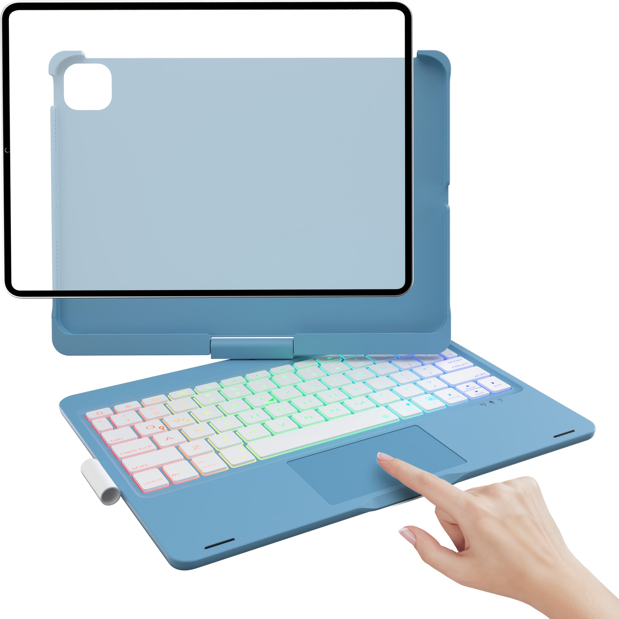 Funda con teclado giratorio para iPad para escritura, estudio y trabajo móvil