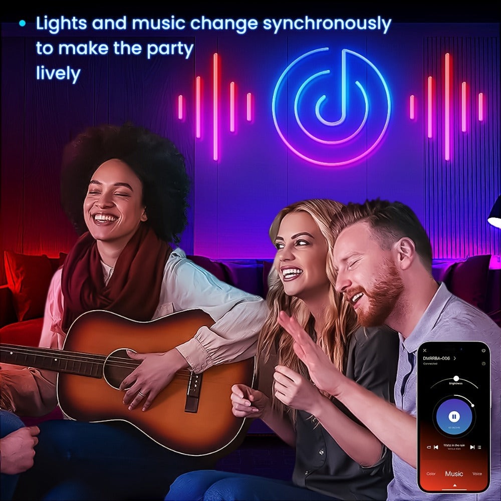 Luces de cuerda neón, luces de cuerda LED flexibles con control de App/Control remoto, luces de cuerda multimodo, luces neón LED RGB, tira de luz neón LED para juegos con sincronización de música para decoración de dormitorio