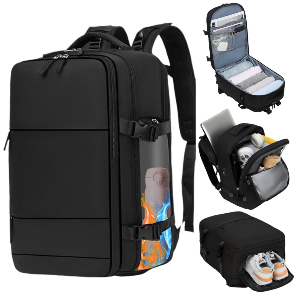 Mochila de Viaje para Cabina de Avion 45x30x20 para Vuelo Barato Equipaje de Mano y Espaciosa con Compartimento para Zapatos y Mochila Antirrobo Multifuncional para Viajes 2210.