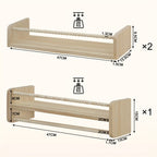 Estantería de Madera Maciza Montada en la Pared de 3 Piezas - Estantes Flotantes Contemporáneos con Múltiples Compartimentos para Libros, Fotos y Plantas - Decoración del Hogar que Ahorra Espacio, Regalo de Cumpleaños Ideal, Estantería para Exhibición de