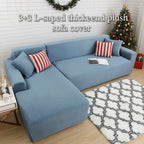 Juego de funda de sofá de felpa lujosa para sofá en forma de L (3 plazas 2 piezas) - Suave, lisa y agradable para la piel - Mejora perfecta para la decoración de la sala de estar de Navidad