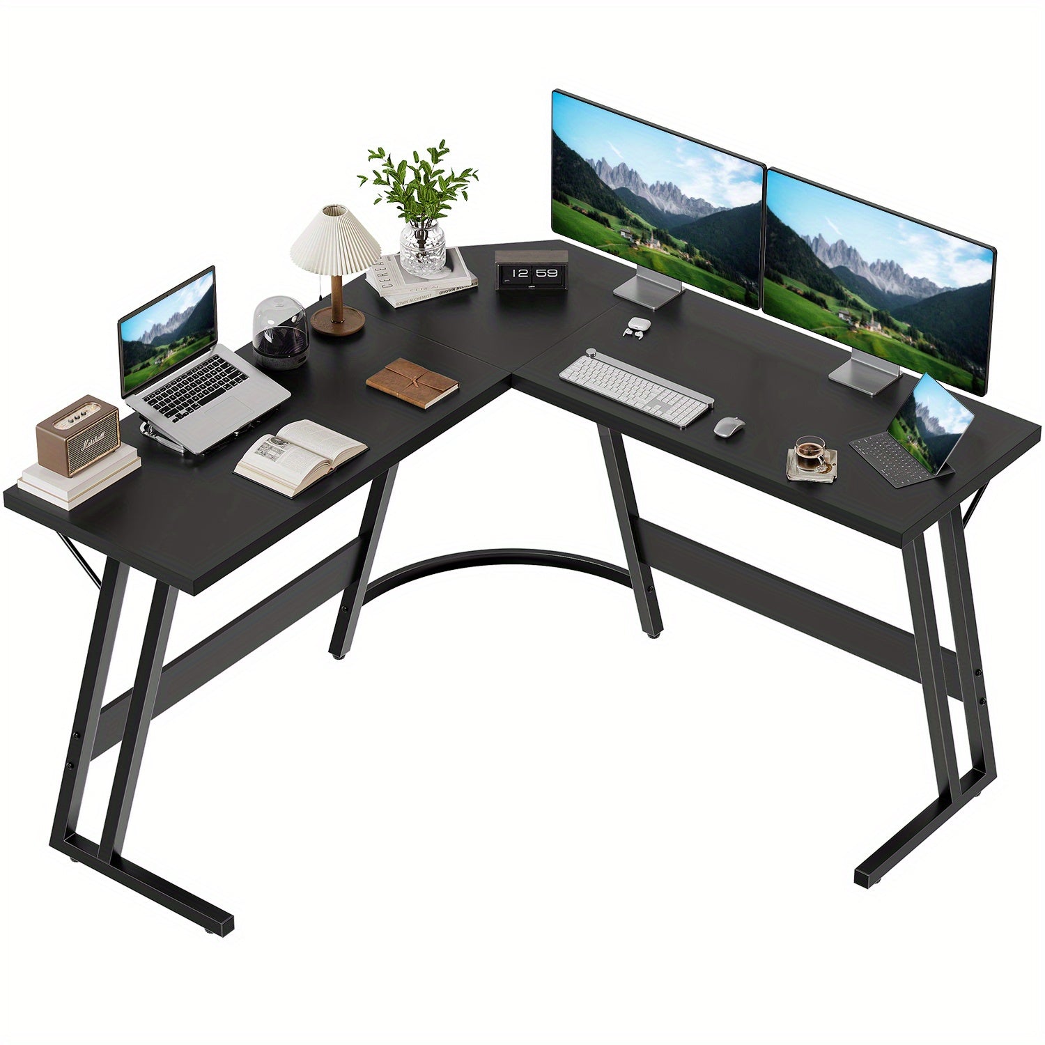 Escritorio | Escritorio de Juegos en Forma de L DEVOKO - 120x120x75 cm, Escritorio de Esquina Grande para PC, Ideal para Juegos, Oficina y