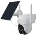 Cámara de seguridad exterior Arenti de 3MP con energía solar, PTZ 360° Pan-Tilt-Zoom, visión nocturna a color, sensor de movimiento PIR, audio bidireccional, foco y alarma de sirena, alta calidad, WiFi inalámbrico, alimentada por batería y USB, grabación