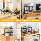 Estantería de cocina extensible para 1pc/2pcs, estante dorado para almacenamiento de especias, adecuado para encimeras de cocina, despensa, armarios, refrigerador ()