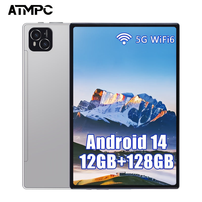 Tabletas Android | ATMPC, Tablet Android, Tablet Android 14 de 10 pulgadas con procesador Octa-Core, 12GB (4GB+8GB) y 128GB de almacenamiento