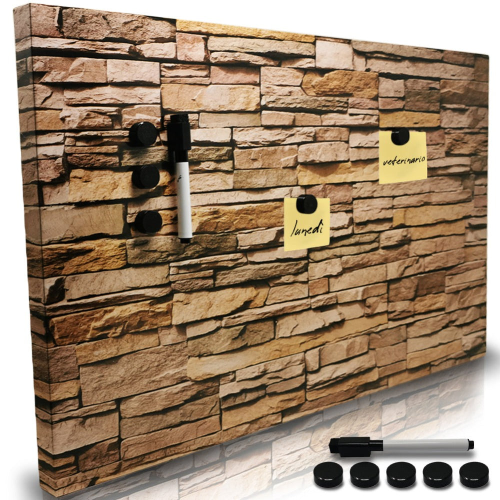 BAKAJI Pizarra Blanca Magnética con 5 Imanes y 1 Marcador, Tablero de Notas Montado en la Pared, Ideal para Cocina, Sala de Estar, Entrada, 60 x 40 cm