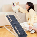 Escaleras y Rampas para Perros Plegables y Ajustables en Altura, Antideslizantes, Capacidad de Carga Hasta 80 kg, Rango de Ajuste de Altura de 30 cm a 60 cm