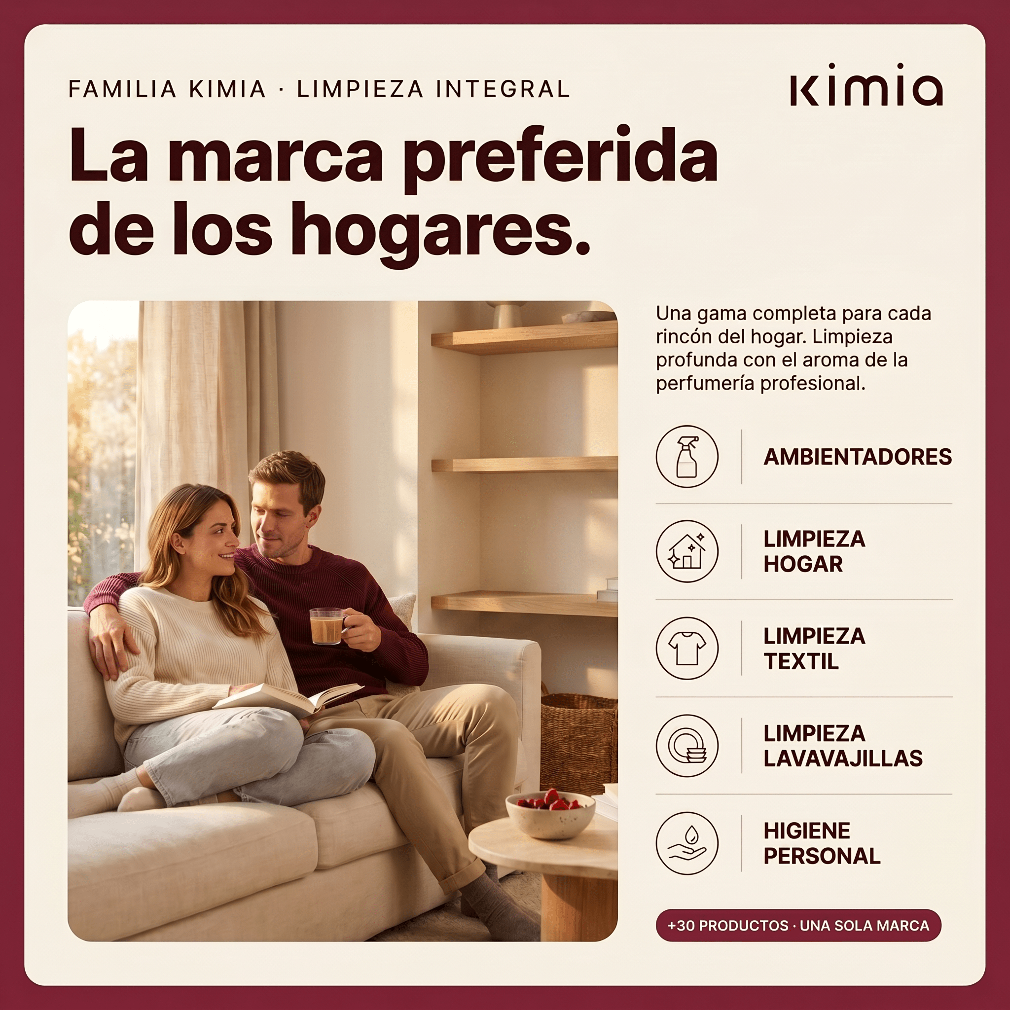 KIMIA - Ambientador de Hogar Red Berries 5L | Perfumador Cocentrado con Fragancia Duradera a Frutos Rojos | Para Cualquier Estancia de Casa, Coche y Oficina | Fórmula Concentrada | Ambiente Fresco y Perfumado