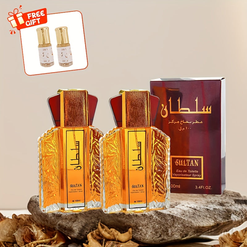 100ml*2+3ml*2, Perfume Floral Amaderado para Hombres, Perfume Masculino, Perfume Romántico de Larga Duración, Diseño Hermoso, Forma Única, Regalos para Fiestas, Ideal para la Vida Diaria y el Trabajo