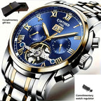 Reloj Mecánico Deportivo Casual de Lujo con Espalda Transparente, Cuerpo Automático y Resistente al Agua para Hombres como Regalo Festivo