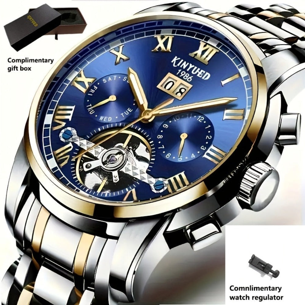 Reloj Mecánico Deportivo Casual de Lujo con Espalda Transparente, Cuerpo Automático y Resistente al Agua para Hombres como Regalo Festivo