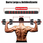 Conjunto de mancuernas ajustables 2 en 1, con barras, multifuncionales 10KG-15KG-20KG-30KG. Conjunto de pesas con conexión de barra combinable libremente, 10/15KG/20KG/30KG... Ajustable, mancuernas cortas y largas, cierres en forma de estrella y tubo de c