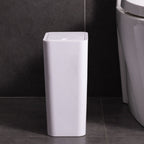 Bote de basura para baño con tapa, 10L / 15L de Capacidad - pequeño cubo de basura con tapa desplegable, Cubo Basura para Oficina, Habitacion, Cocina - Negro/Blanco/Gris