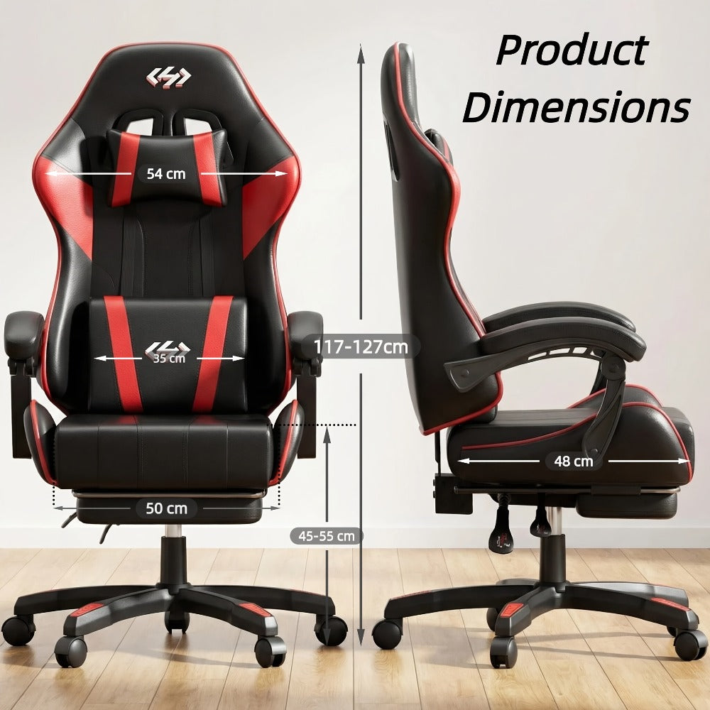 Silla Gaming Ergonómica Frodrovia con Reposacabezas, Soporte Lumbar, Reclinación Ajustable y Reposapiés, Fabricada en Material Duradero y Transpirable, Giratoria 360 Grados, Regalo Ideal para Padre y Novio, Adultos, 6 Colores
