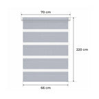 Persiana Día y Noche - Gris Claro - 32 Tamaños - BOJANEK Día y Noche - Instalación No Invasiva, Sin Necesidad de Taladrar, Ajuste por Cadena, Soportes Ajustables para Diferentes Grosos de Ventanas, Diseño Moderno, Protección de Luz y Privacidad, Perfecta