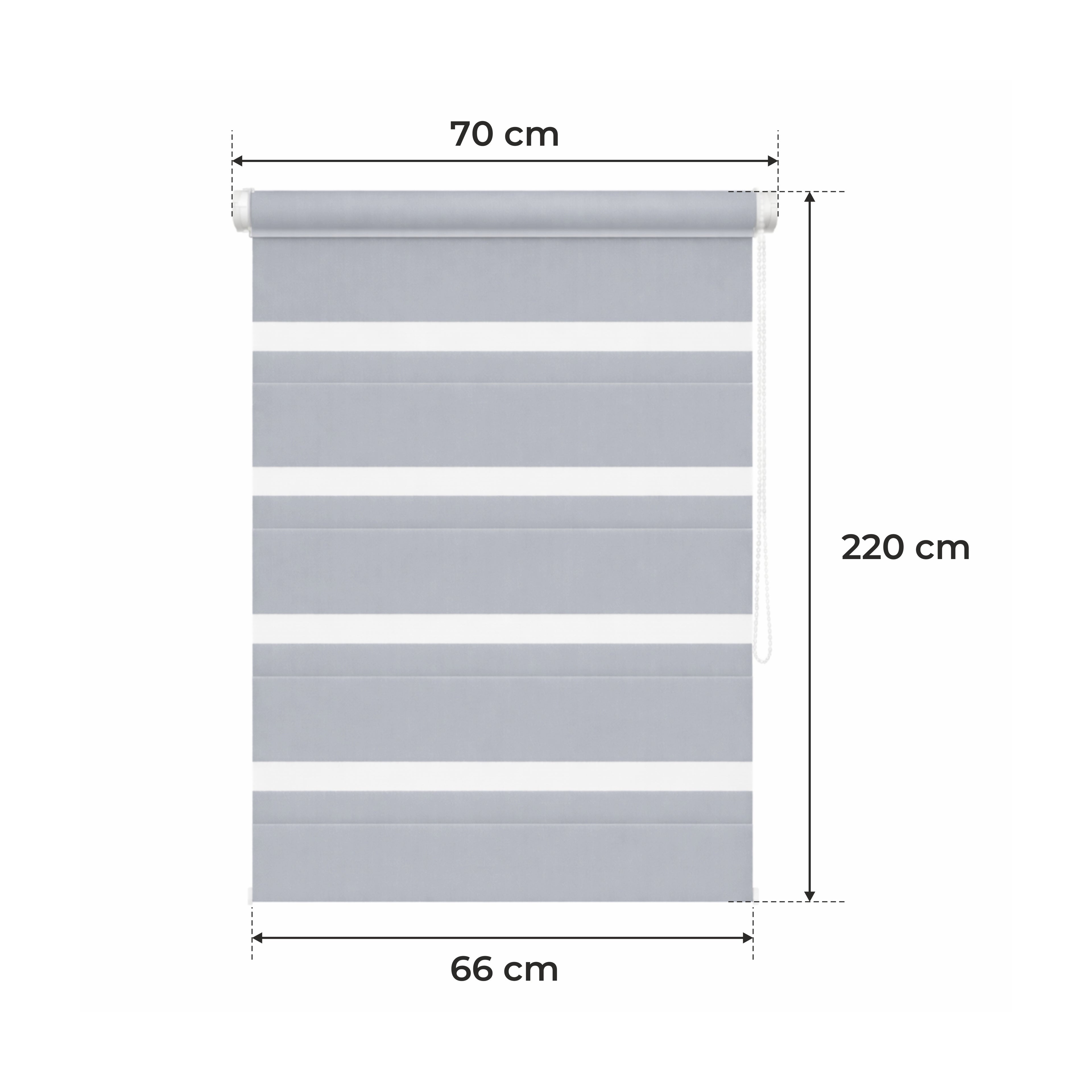 Persiana Día y Noche - Gris Claro - 32 Tamaños - BOJANEK Día y Noche - Instalación No Invasiva, Sin Necesidad de Taladrar, Ajuste por Cadena, Soportes Ajustables para Diferentes Grosos de Ventanas, Diseño Moderno, Protección de Luz y Privacidad, Perfecta