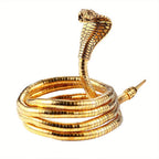 Pulsera de serpiente flexible JewelryWe, pulsera envolvente de cadena de serpiente flexible, pulsera envolvente ajustable, pulsera de cadena tipo puño, joya para el cabello para hombres y mujeres, 35.56 cm