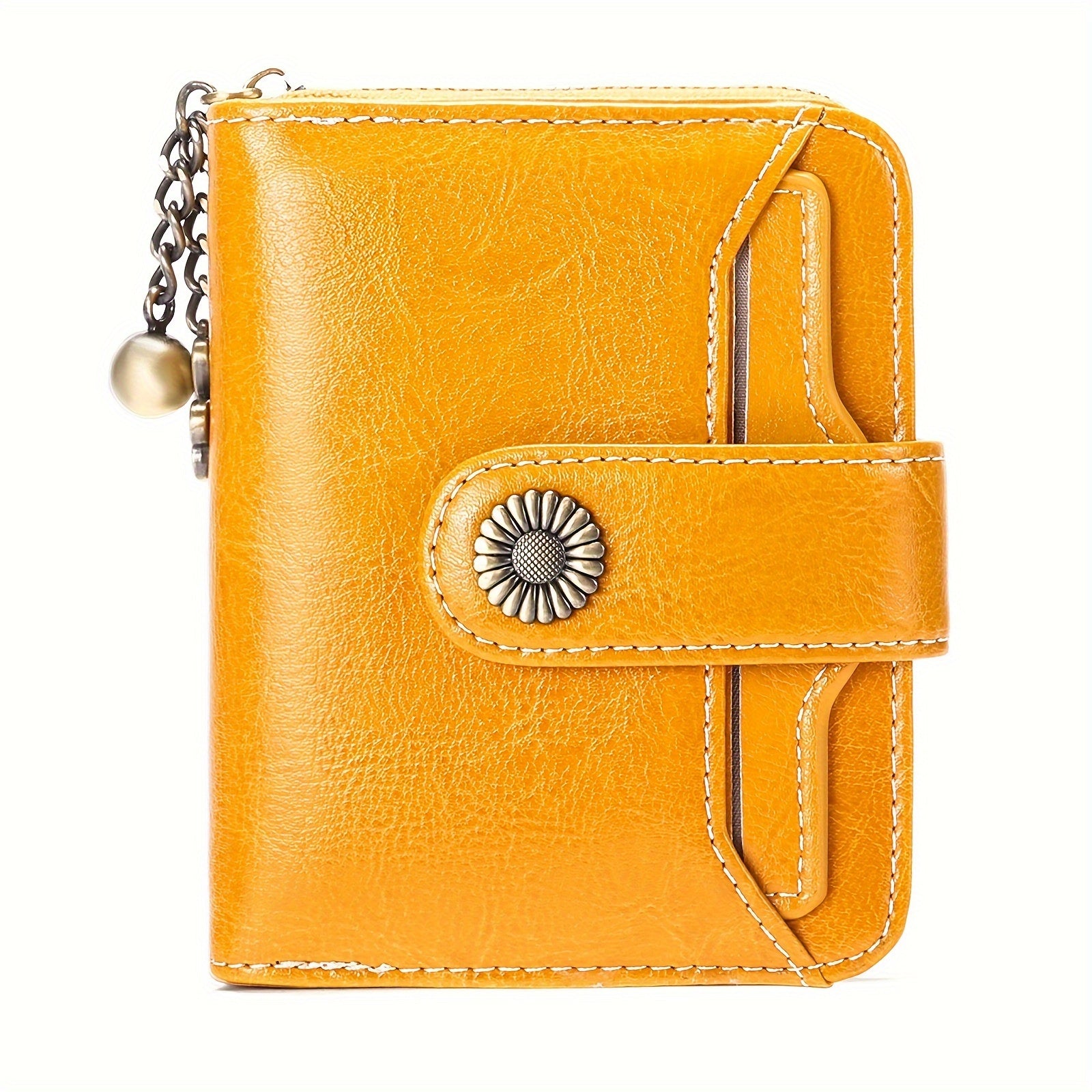 Billetera para mujer, protección RFID, billetera pequeña, multi-compartimento, bolso, monedero para mujer, billetera de cuero para mujer
